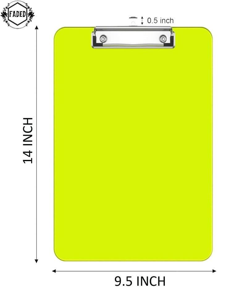 Faded Fluoro Color Translucent Paper Clipboard – Lightweight & Sturdy Writing Pad with Strong Clip – Ideal for Drawing, Writing, Office, School & College Use (Neon Green) - Image 2