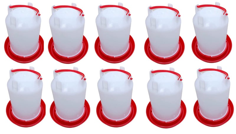 TMW شربات ماء بلاستيكية جيدة بسعة 1.5 لتر لجميع الطيور الأخرى، مفيدة للصيصان الصغيرة، وعاء ماء بلاستيكي للدواجن بسعة 1.5 لتر في عبوة تحتوي على 20 قطعة - Image 3