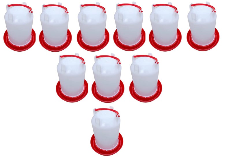 TMW شربات ماء بلاستيكية جيدة بسعة 1.5 لتر لجميع الطيور الأخرى، مفيدة للصيصان الصغيرة، وعاء ماء بلاستيكي للدواجن بسعة 1.5 لتر في عبوة تحتوي على 20 قطعة - Image 2