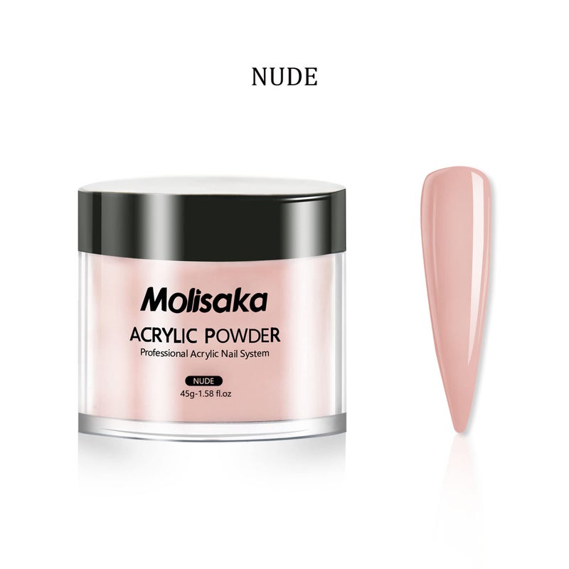 Molisaka Nude Acrylic Powder - Professional Nail Powder, Lasting Powder for French Nail Art, Salon Supplies Set (1.58oz) - Image 3