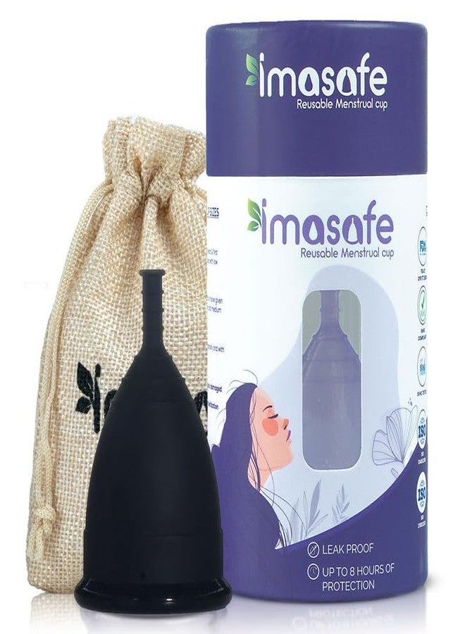 Imasafe Reusable Menstrual Cup for Women 100% Medical Grade Liquid Silicone |Ultra Soft, Odour & Rash Free Cups. (Sterilizing Red Container + Small MC, Black) - Image 4