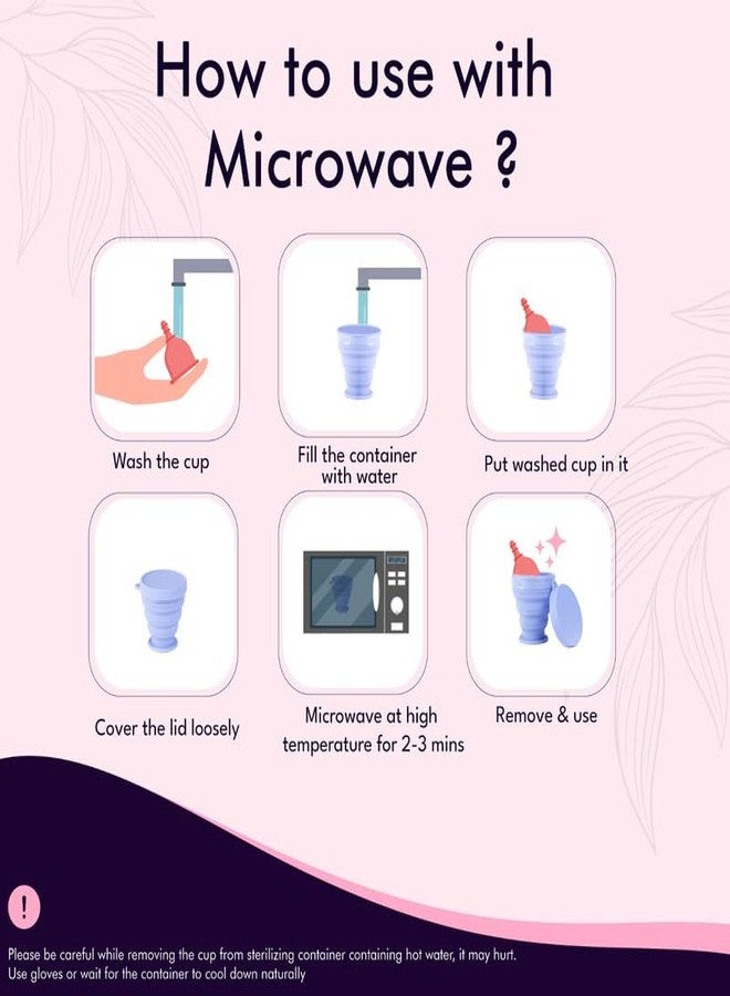 Imasafe Reusable Menstrual Cup for Women 100% Medical Grade Liquid Silicone |Ultra Soft, Odour & Rash Free Cups. (Sterilizing Red Container + Small MC, Black) - Image 3