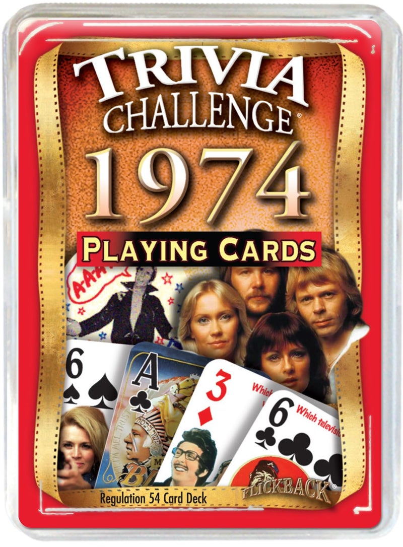 Flickback 1974 Trivia Playing Cards: Birthday or Anniversary Cards - Image 1