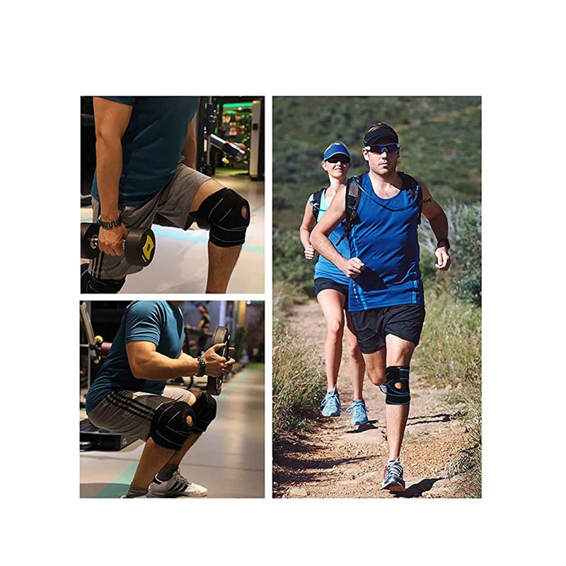 Zikra Knee Support Brace Open-Patella Gel Pads Knee Brace Side Stabilizers Adjustable and Breathable Knee Supports, Joint Pain Relief Injury Recovery for Men and Women Blue(1 piece) - Image 5