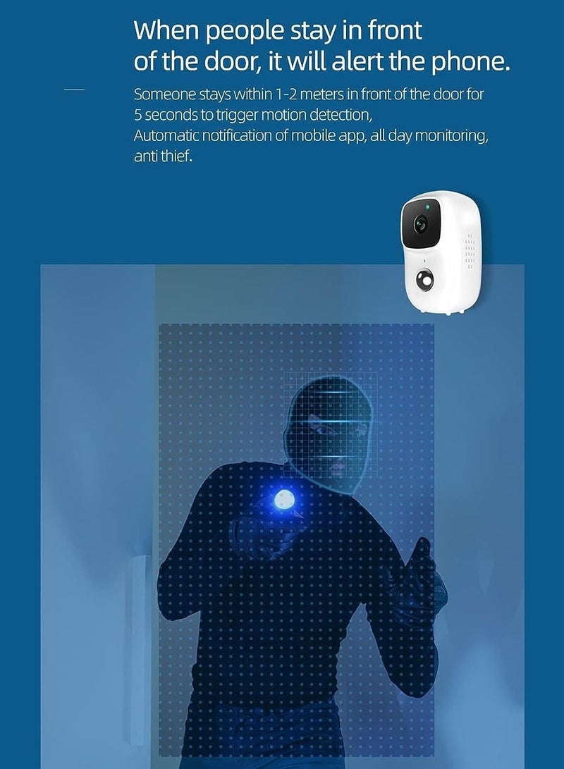 Generic 1080P Wireless WiFi Camera, Video Surveillance System, Intercom Video Surveillance System, IP65 Waterproof Doorbell with Night Vision, PIR Motion Detection, Works for Tuya  - Image 3