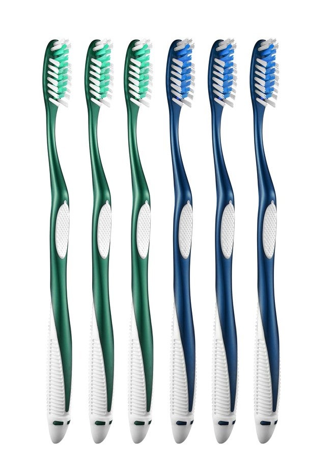 Fremouth Medium Toothbrushes for Adults, Cross Bristles, 6 Count - Image 1