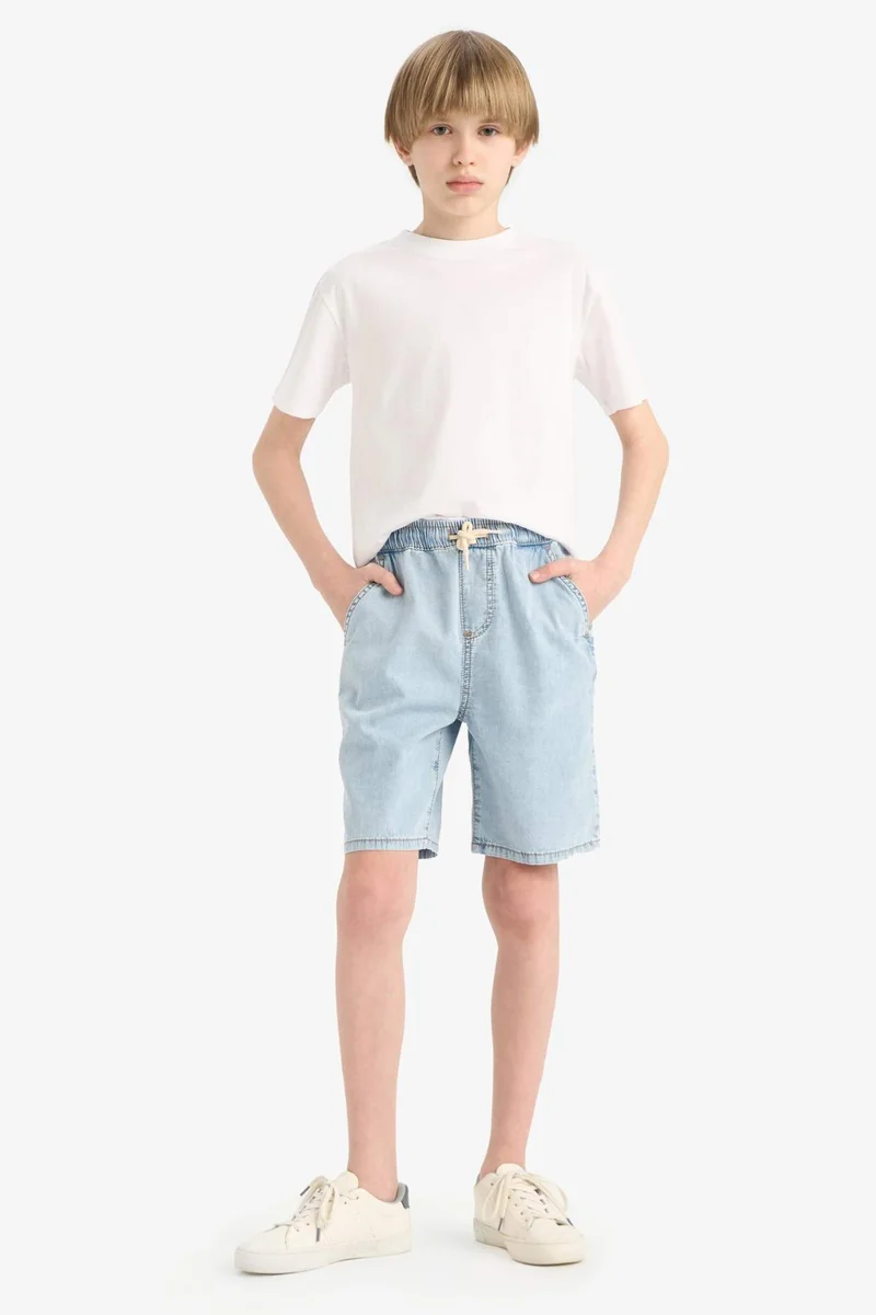 ديفاكتو Boy Flexible Waist Denim Shorts