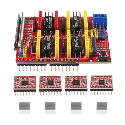 ACEIRMC 3D Printer CNC Shield V3 Engraver Expansion Board with 4X A4988 Driver Module and 4 x Radiator (Kits) - Image 1
