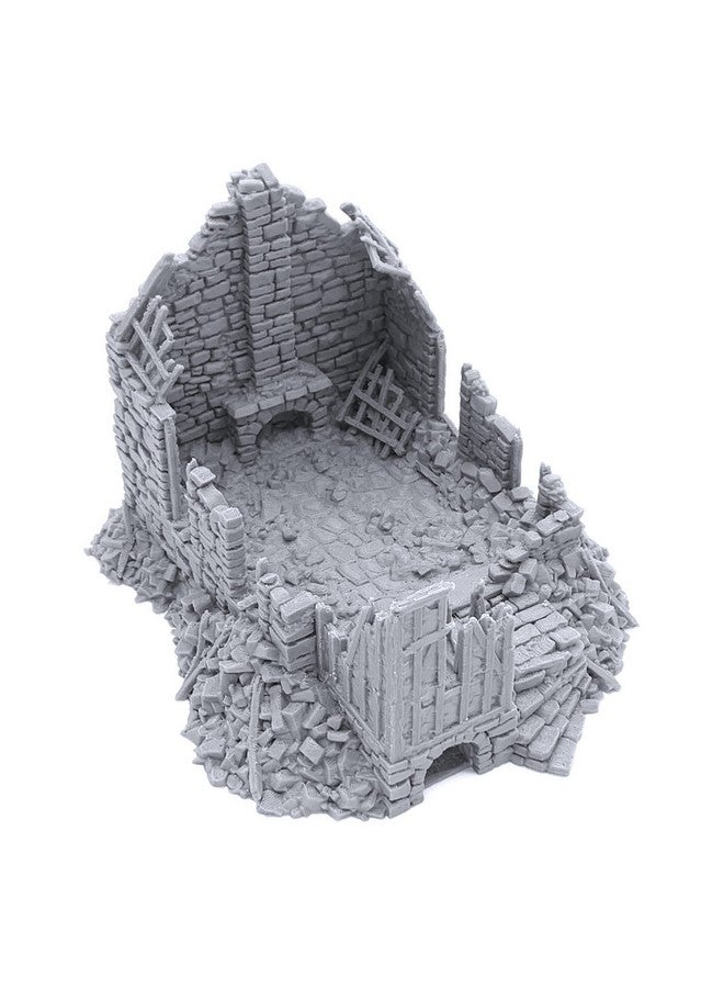 EnderToys Ruined Barlyway Cottage by Printable Scenery, 3D Printed Tabletop RPG Scenery and Wargame Terrain 28mm Miniatures - Image 1