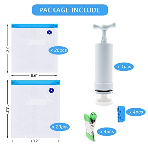 MOMODA Sous Vide Cooking Bags - Set of 40 | BPA-Free Reusable Vacuum Seal Bags with Air Valve for Joule and Anova Cookers | Freezer Safe Vacuum Food Storage Bags with Upgraded Hand Pump Included - Image 2
