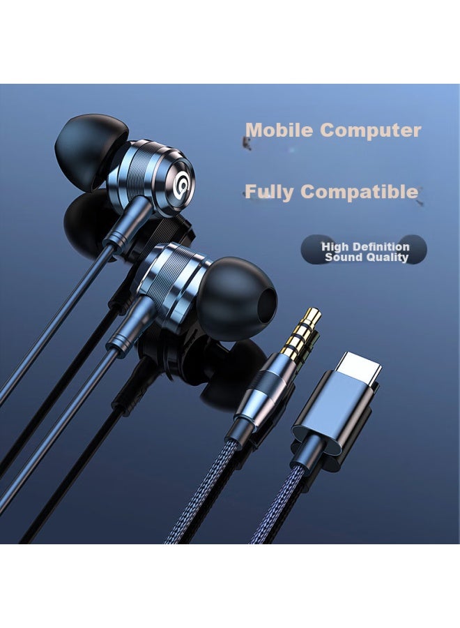 Orange Changao Wired Earphones, In-ear, High-definition Sound Quality, Digital Decoding, Noise Isolation, Universal For Phones And Computers, Compatible With Apple, Huawei, Oppo, Xiaomi, Vivo, Black, Type-c Flat Plug - Image 5