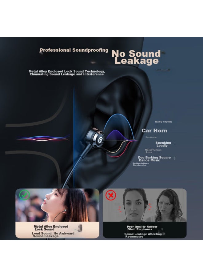 Orange Changao Wired Earphones, In-ear, High-definition Sound Quality, Digital Decoding, Noise Isolation, Universal For Phones And Computers, Compatible With Apple, Huawei, Oppo, Xiaomi, Vivo, Black, Type-c Flat Plug - Image 4