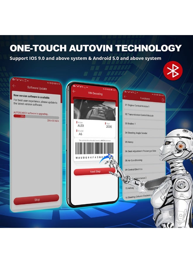 فكر في السيارة ماسح تشخيصي OBD2 ثنائي الاتجاه لنظام Thinkdiag2 الكامل لنظامي iOS وAndroid، أداة مسح بلوتوث THINKCAR تدعم بروتوكول CAN‑FD، أكثر من 15 وظيفة إعادة تعيين، أكواد وحدة التحكم الإلكترونية، الاختبار النشط، التعريف التلقائي لرقم VIN، تحديثات لمدة سنة واحدة - Image 5