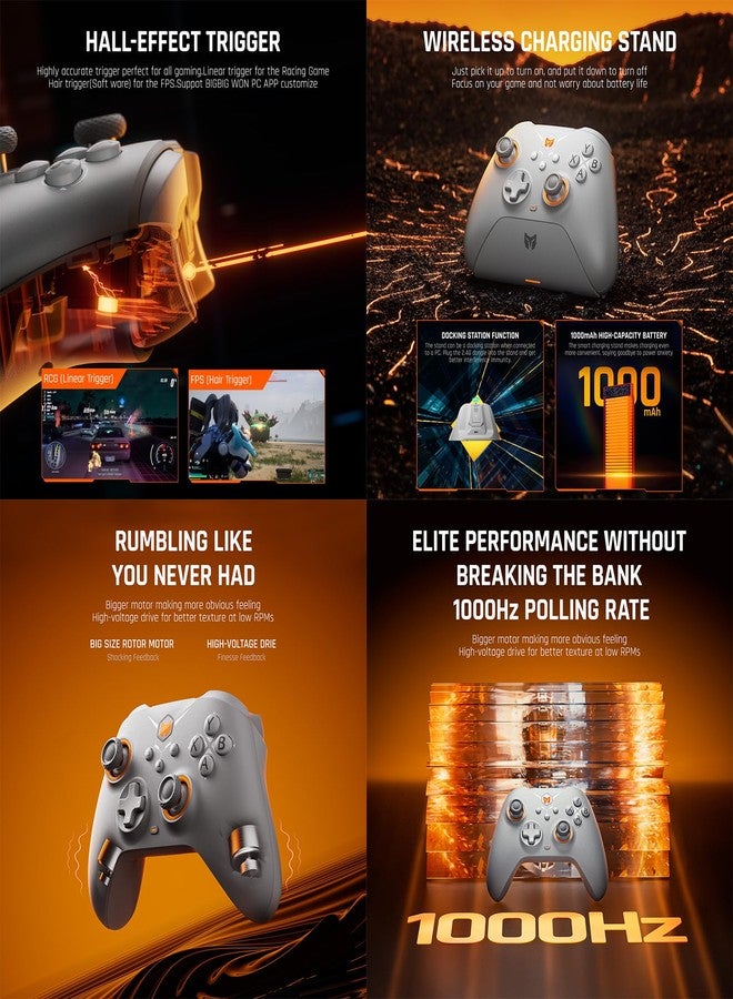 BIGBIG WON Drahtlose Controller, BIGBIG WON Gale Hall PC-Controller Bewegungssteuerung, Hall-Joysticks-Auslöser, 3 Paar Thumbsticks, PC-App-Gamecontroller für Switch/PC/iOS/Android Wireless Gaming Controller - Image 4