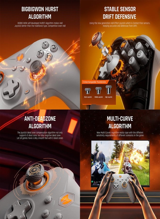 BIGBIG WON Drahtlose Controller, BIGBIG WON Gale Hall PC-Controller Bewegungssteuerung, Hall-Joysticks-Auslöser, 3 Paar Thumbsticks, PC-App-Gamecontroller für Switch/PC/iOS/Android Wireless Gaming Controller - Image 3