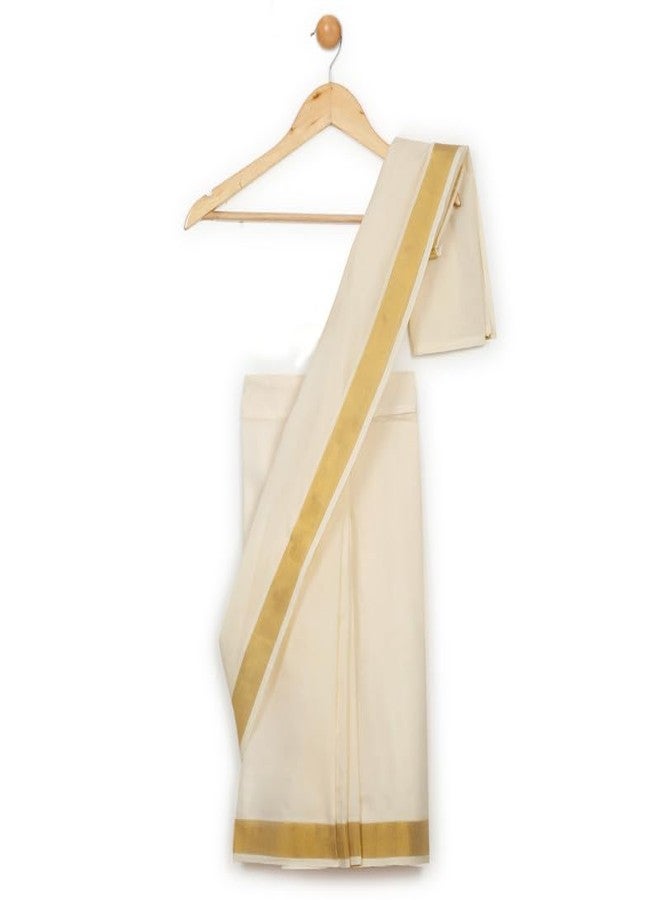 LITTLE GINNIE Ready To Wear Ethnic Saree for Girls 3-4 Years - White - Image 3