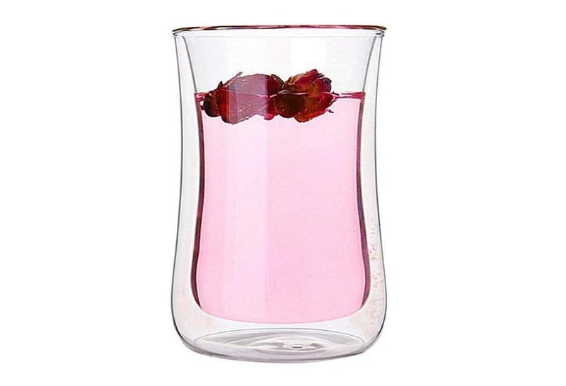 P-Plus International Double Walled Turkish Coffee Tea Glasses, Espresso Cappuccino Cups Latte Mugs, Insulated Borosilicate Glass (P17-300ml-Pack 2) - Image 3