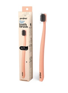 Perfora Dream White Toothbrush For Kids & Adults | With Activated Charcoal Bristle | Super Soft Bristles For Sensitive Teeth | Tooth Brush Pack Of 1 - Peach Paradise  - Image 1