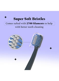 Perfora Dream White Toothbrush For Kids & Adults | With Activated Charcoal Bristle | Super Soft Bristles For Sensitive Teeth | Tooth Brush Pack Of 1 - Peach Paradise  - Image 2