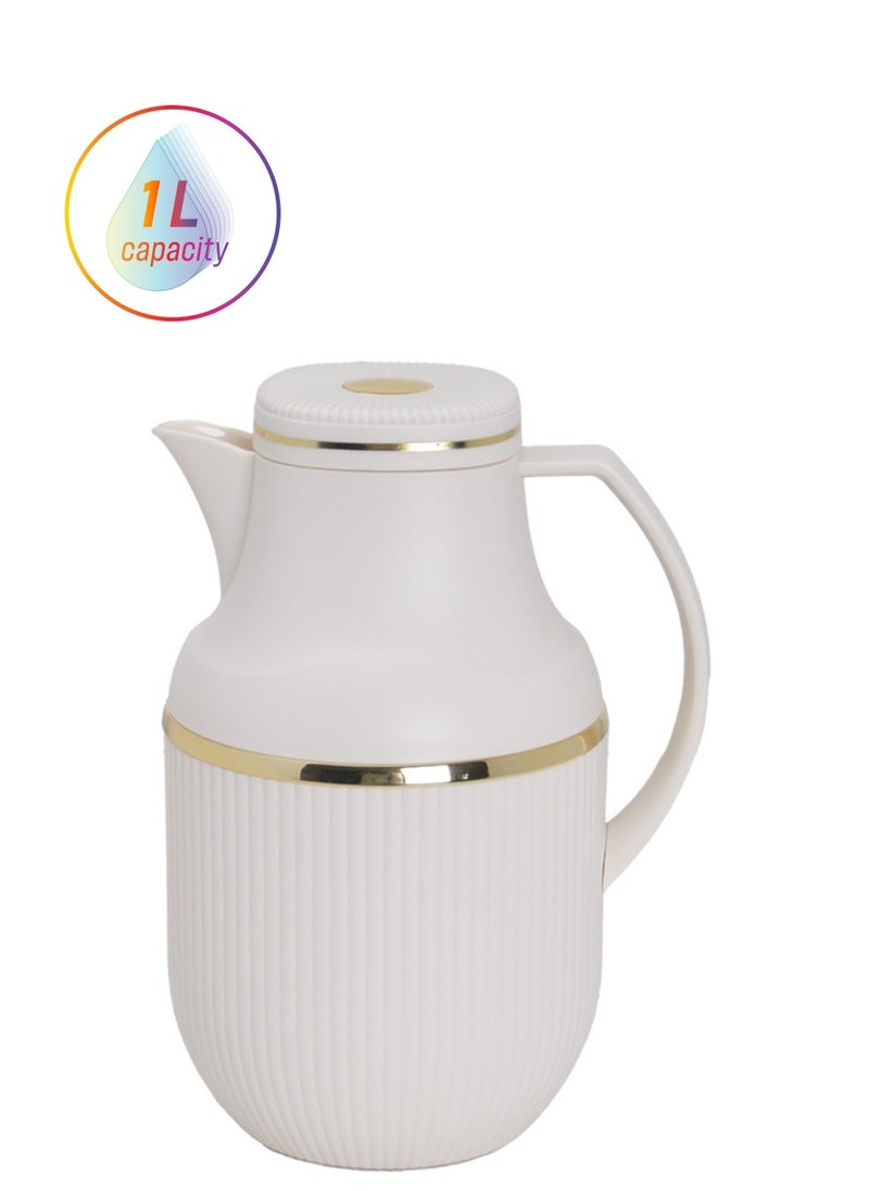 Badraig Thermos for tea and coffee Off White/Gold 1 liter  - Image 1