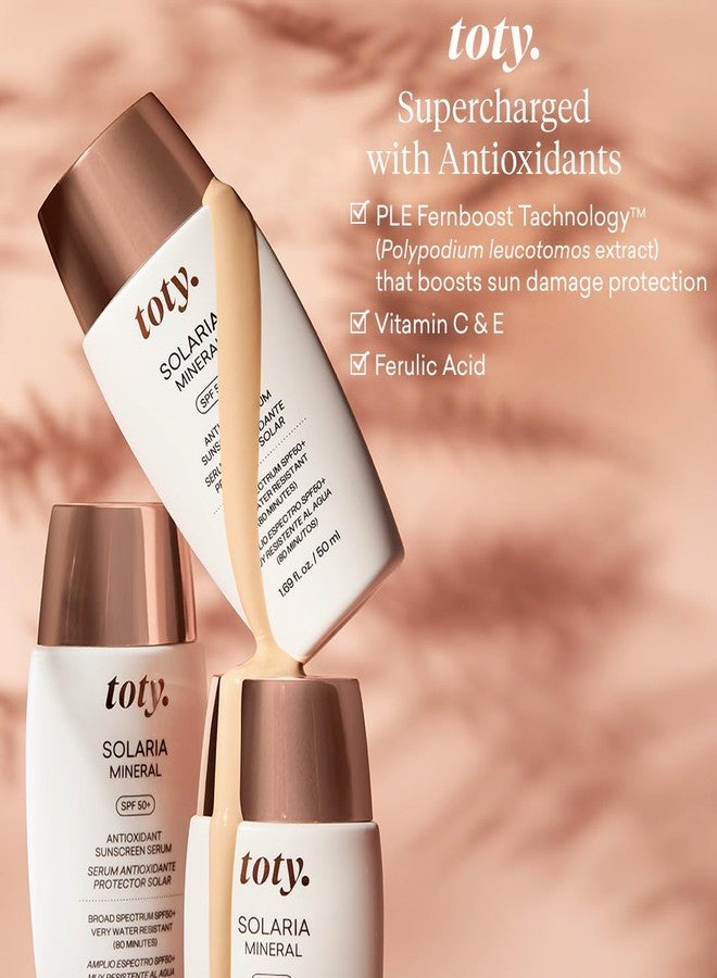 toty. Toty by Sofia Vergara - Solaria Mineral SPF 50+ Antioxidant Sunscreen Serum - Mineral Tinted Face Sunscreen - Broad Spectrum - Universal Tint - Ultra Fluid and water resistant - Tavel size (1 fl Oz) - Image 5