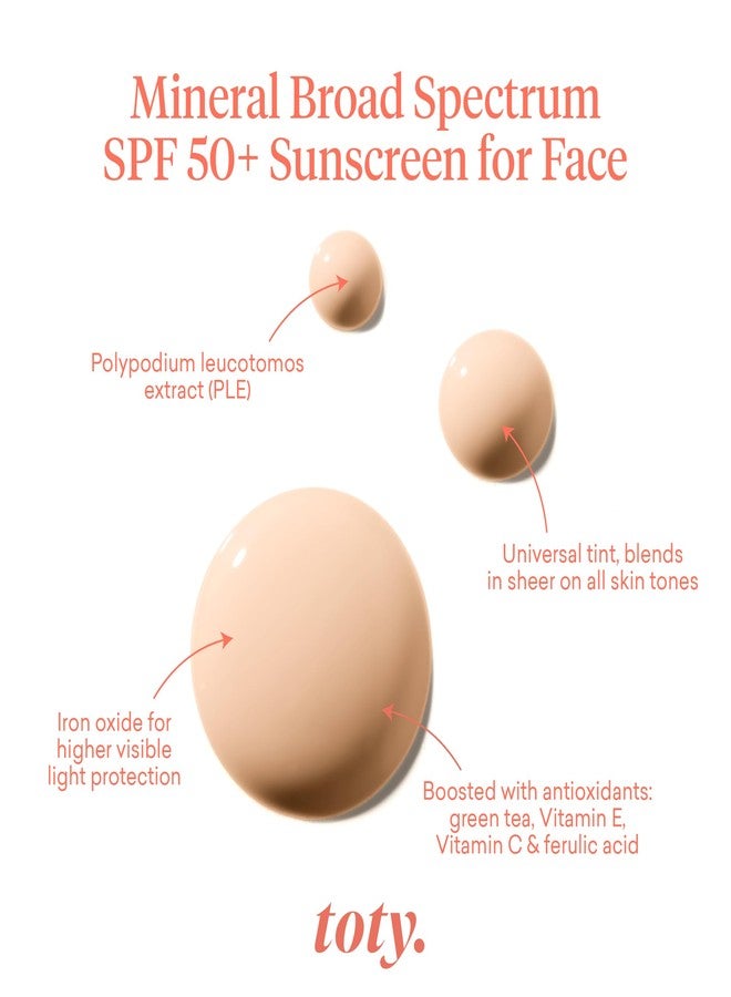 toty. Toty by Sofia Vergara - Solaria Mineral SPF 50+ Antioxidant Sunscreen Serum - Mineral Tinted Face Sunscreen - Broad Spectrum - Universal Tint - Ultra Fluid and water resistant - Tavel size (1 fl Oz) - Image 2