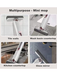 Houmt Portable Self Squeeze Short Mini Mop Lazy Hand Wash Free Strong Absorbent Bathroom Kitchens Tableware Desktop Glass Wet and Dry Use  - Image 2