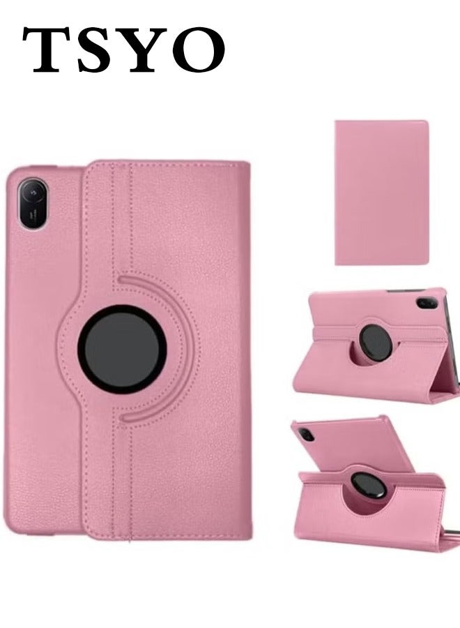 TSYO  360°Rotating Case Compatible with Huawei Matepad SE 11 inch Case Cover 2024,Multi-Angle Swiveling Slim Cover Auto Wake/Sleep PU Leather Hard Back Shockproof Stand Cover (Pink) - Image 1
