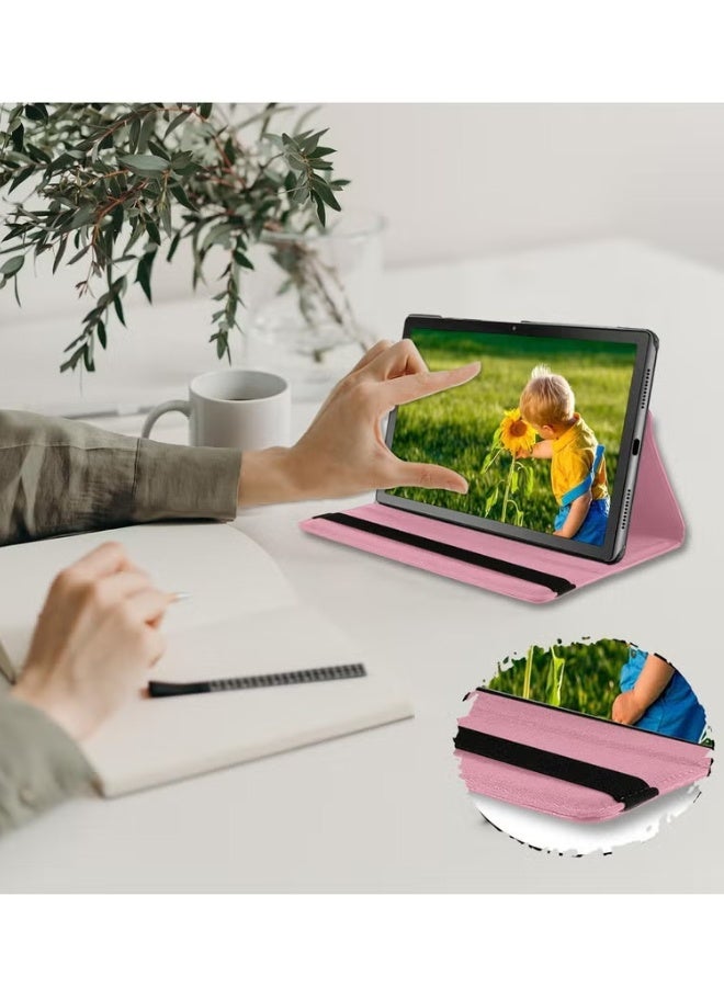 TSYO  360°Rotating Case Compatible with Huawei Matepad SE 11 inch Case Cover 2024,Multi-Angle Swiveling Slim Cover Auto Wake/Sleep PU Leather Hard Back Shockproof Stand Cover (Pink) - Image 3
