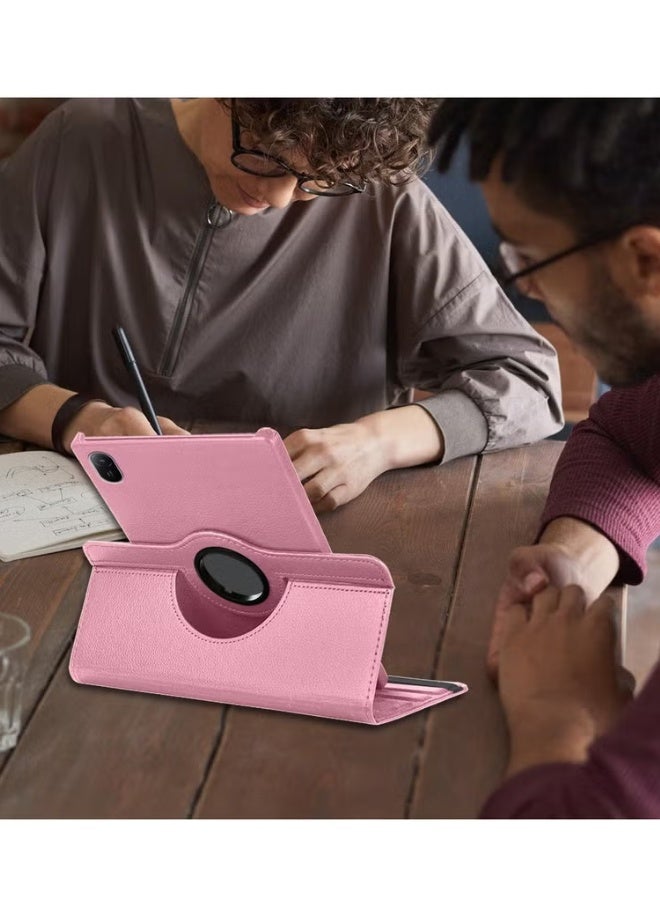 TSYO  360°Rotating Case Compatible with Huawei Matepad SE 11 inch Case Cover 2024,Multi-Angle Swiveling Slim Cover Auto Wake/Sleep PU Leather Hard Back Shockproof Stand Cover (Pink) - Image 4