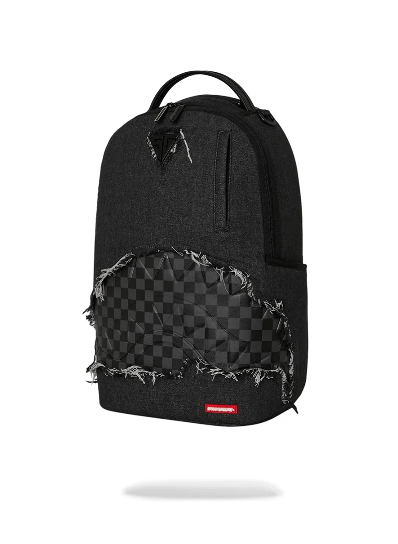 Sprayground  BLACK DENIM TEAR SHARK DLXSV BACKPACK  | Best Price UAE