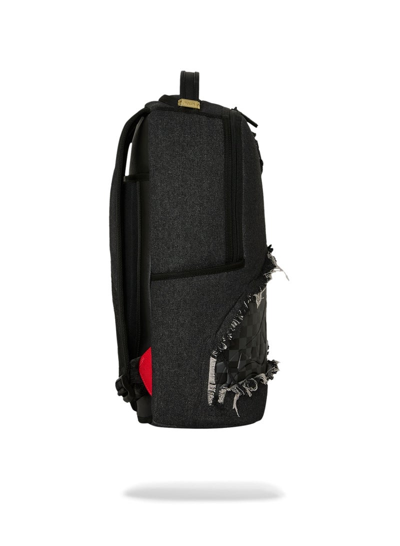 SPRAYGROUND BLACK DENIM TEAR SHARK DLXSV BACKPACK - Image 3