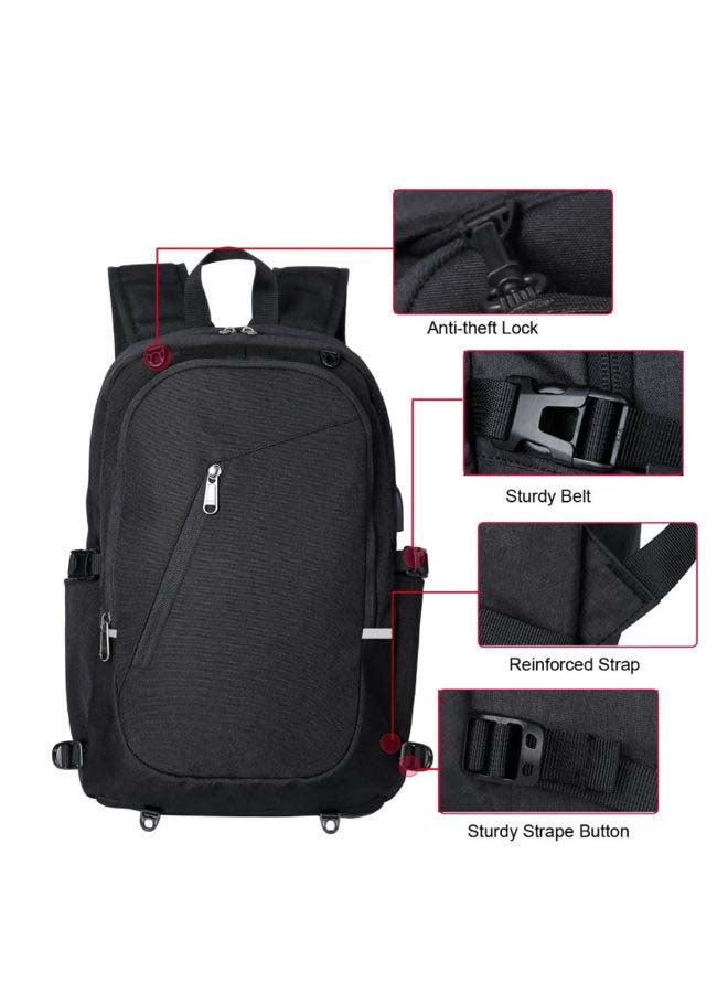 Men Computer Bag Business Backpack Black - Image 3