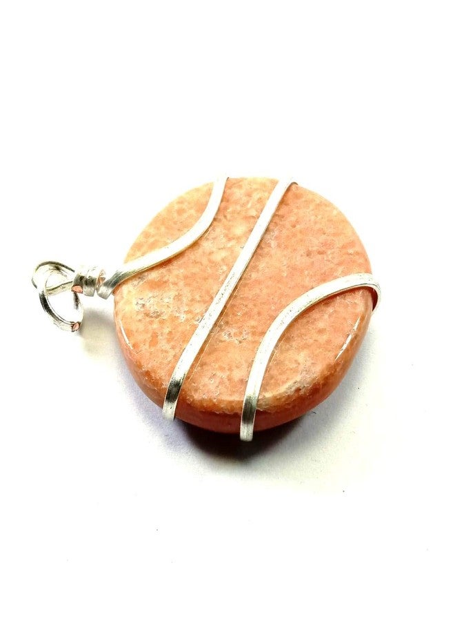 CA AGATE Red aventurine Round Healing Pendant Wire Wrapped - Image 4
