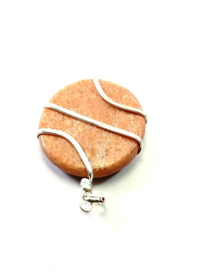 CA AGATE Red aventurine Round Healing Pendant Wire Wrapped - Image 3