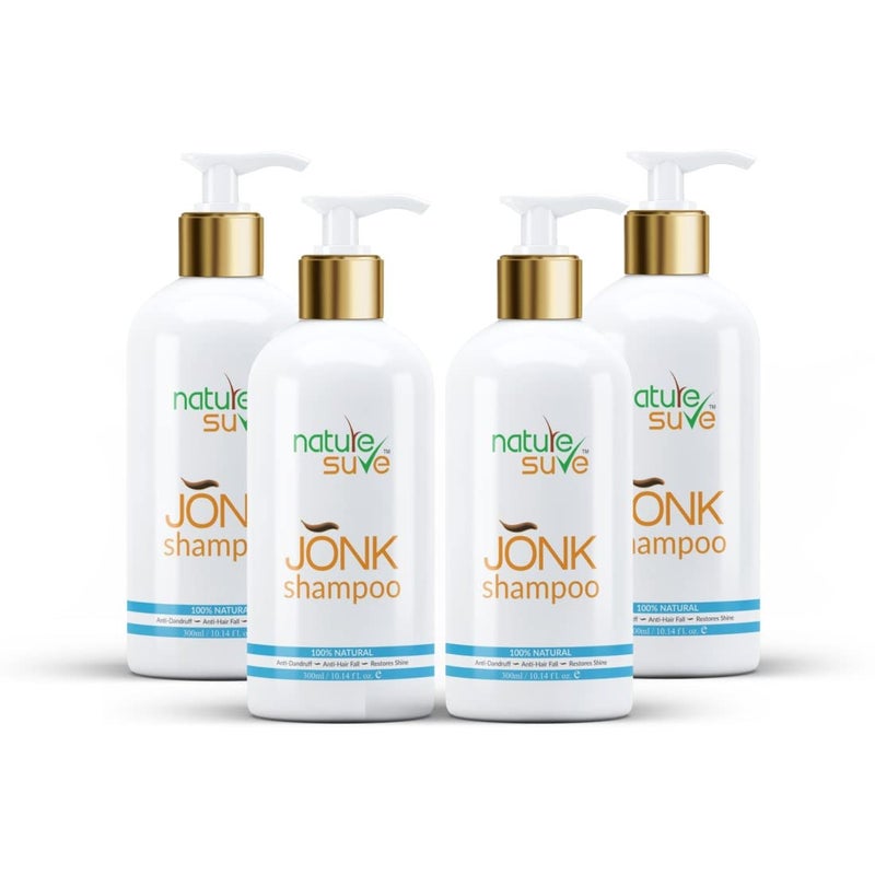 Nature Sure Jonk Shampoo Hair Cleanser for Men Women 4 Packs 300ml Each - Image 1