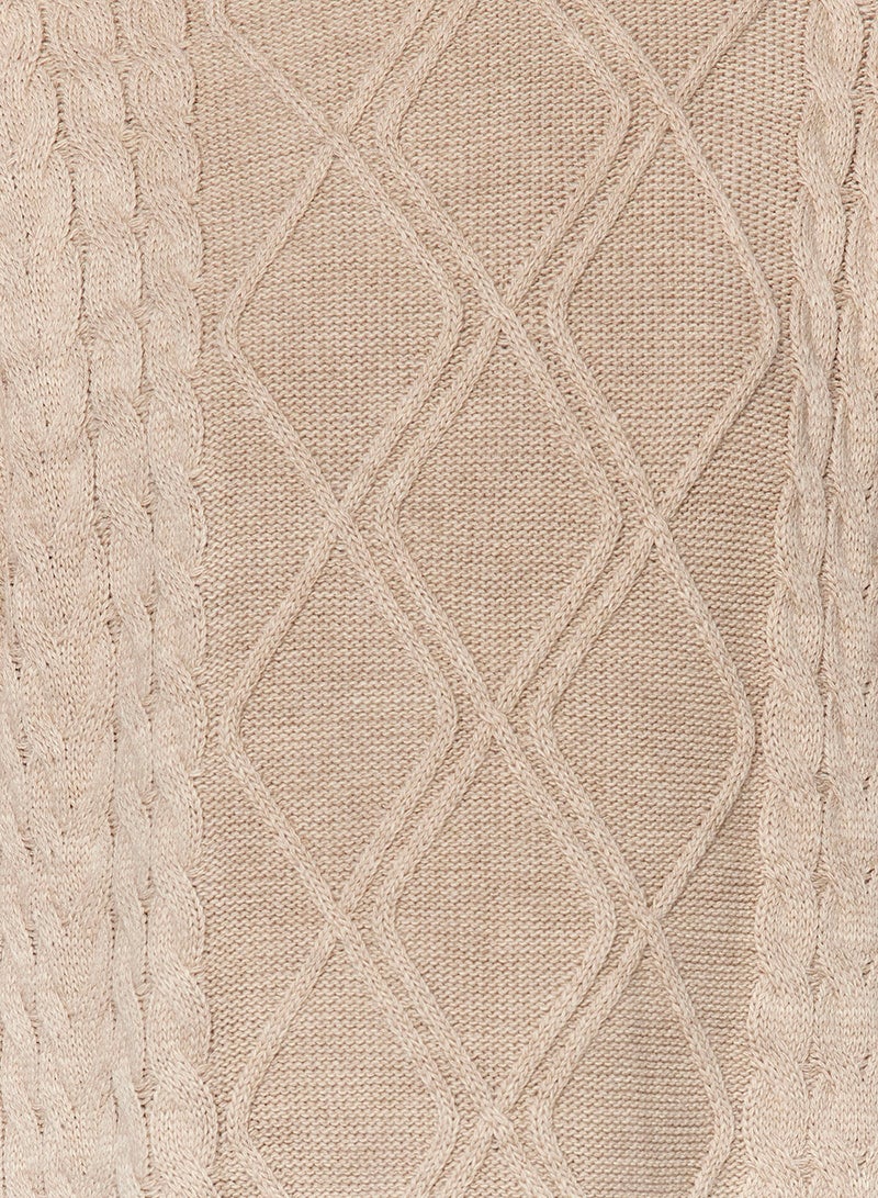 trendyol Stone Braided Knitwear Sweater with Tie Waist TCTAW22UV0018 - Image 4