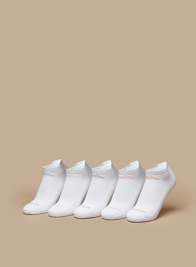 OAKLAN Boys's Logo Print Ankle Length Sports Socks - Set of 5 - Image 1