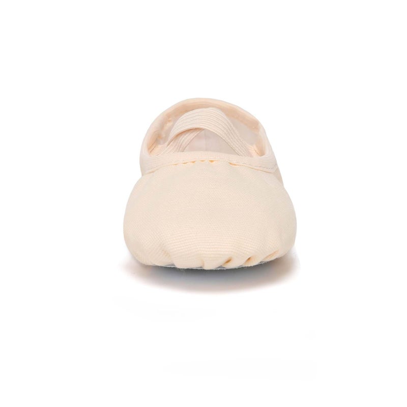 Danzcue Ballet Shoes for Girls-Soft Canvas Dance Slippers with Non-Slip Soles, Ideal Ballet Flats for Toddlers and Kids, Ballet Pink, 11M Little Kid - Image 4