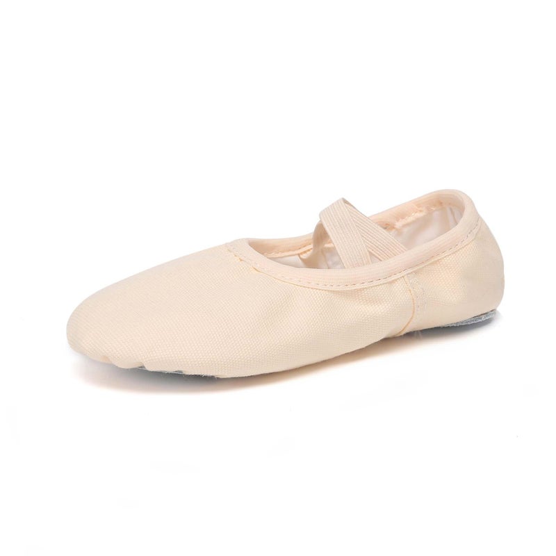 Danzcue Ballet Shoes for Girls-Soft Canvas Dance Slippers with Non-Slip Soles, Ideal Ballet Flats for Toddlers and Kids, Ballet Pink, 11M Little Kid - Image 5