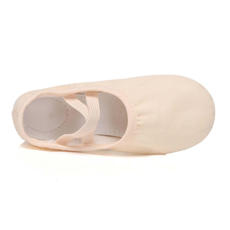 Danzcue Ballet Shoes for Girls-Soft Canvas Dance Slippers with Non-Slip Soles, Ideal Ballet Flats for Toddlers and Kids, Ballet Pink, 11M Little Kid - Image 3