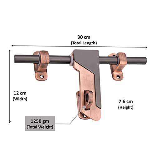 Atom 12 Inch Zinc Aldrop | Fancy Aldrop for Door Fittings Kit, Door Accessories | Copper Antique Finish (WZA008) - Image 3
