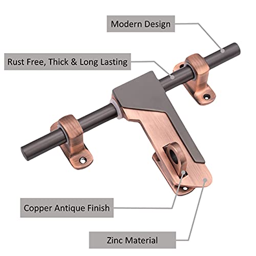 Atom 12 Inch Zinc Aldrop | Fancy Aldrop for Door Fittings Kit, Door Accessories | Copper Antique Finish (WZA008) - Image 2