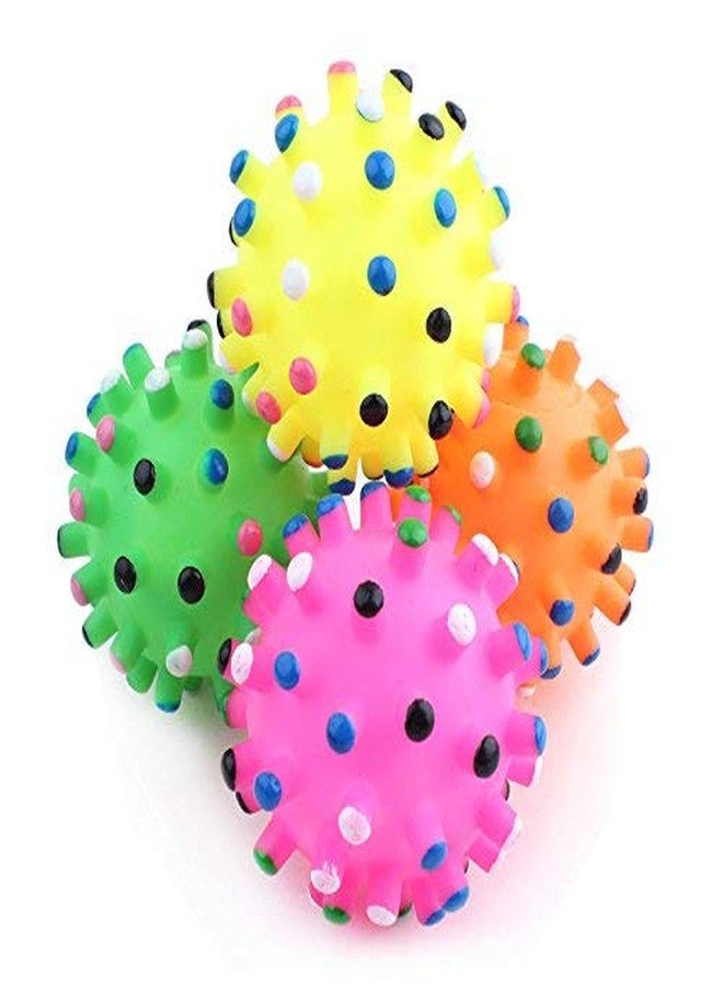 Pet Guard Chew Rubber Spike Squeaker Sound Ball Toy for Small to Medium Pets - Color May Vary. - Image 2