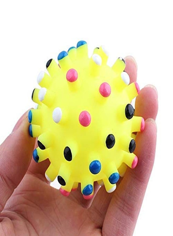 Pet Guard Chew Rubber Spike Squeaker Sound Ball Toy for Small to Medium Pets - Color May Vary. - Image 1