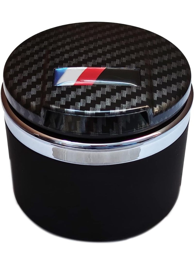 Car Ashtray for BMW 1/3/5/7 Series and X1/X3/X5/X6 with LED Light and Lid (Carbon Fibre) - Image 1