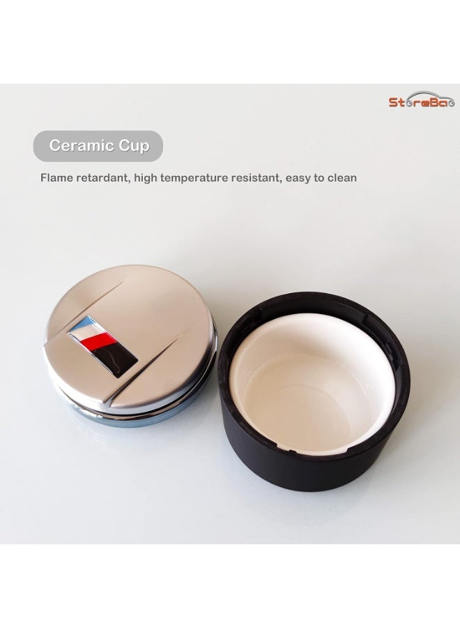 Car Ashtray for BMW 1/3/5/7 Series and X1/X3/X5/X6 with LED Light and Lid (Carbon Fibre) - Image 5