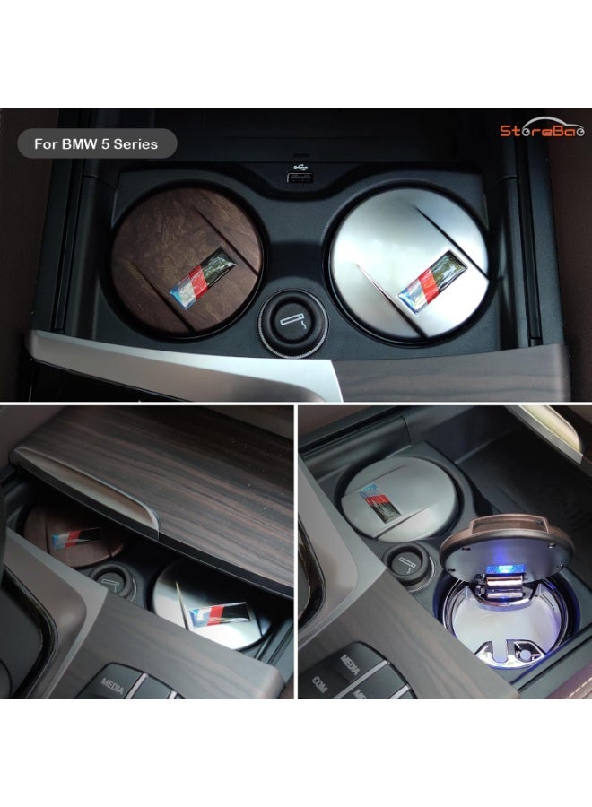 Car Ashtray for BMW 1/3/5/7 Series and X1/X3/X5/X6 with LED Light and Lid (Carbon Fibre) - Image 3