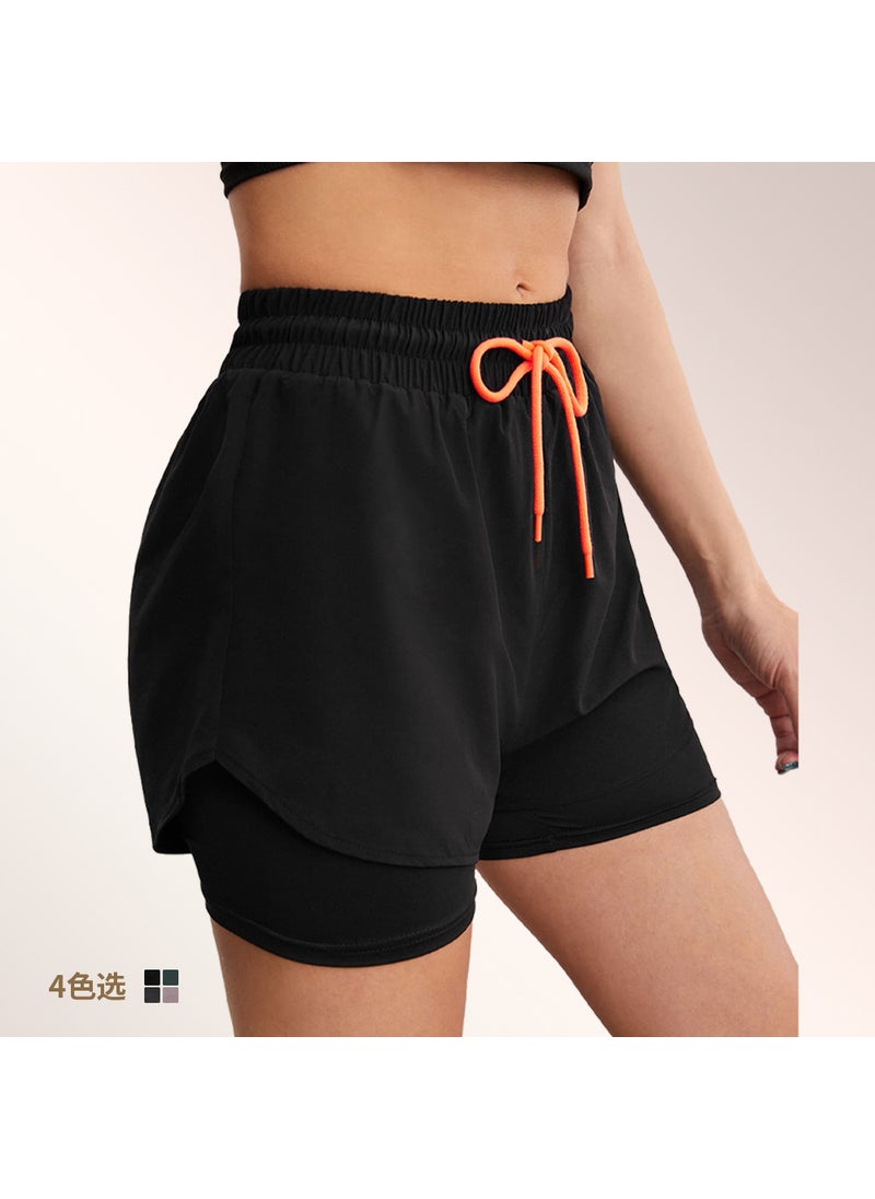 Womens Quick-Dry Jogging Shorts Anti-Exposure Fitness dark green  - Image 2