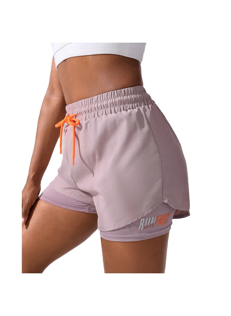 Womens Quick-Dry Jogging Shorts Anti-Exposure Fitness dark green  - Image 4
